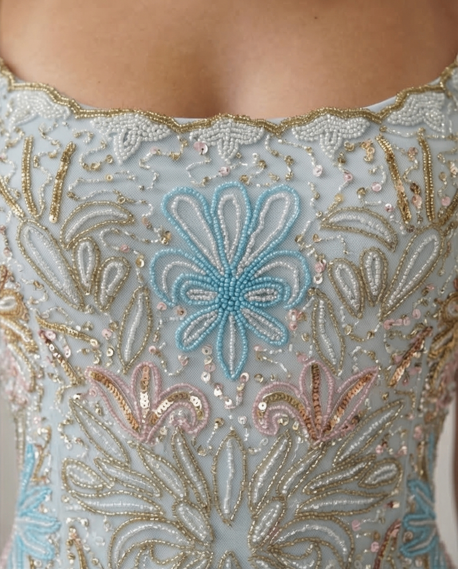 Beaded couture detail