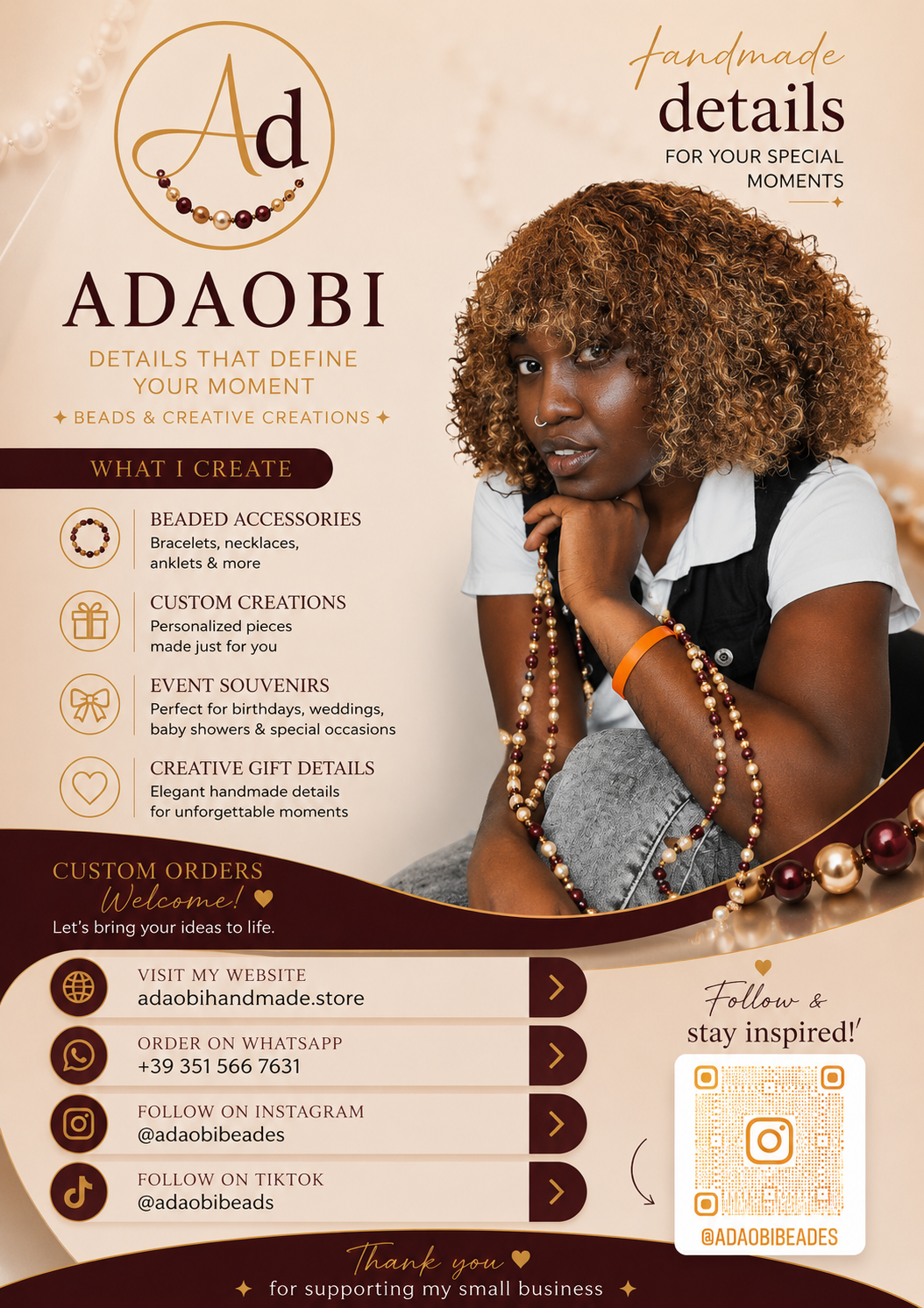 Adaobi — Beads & Creative Creations campaign