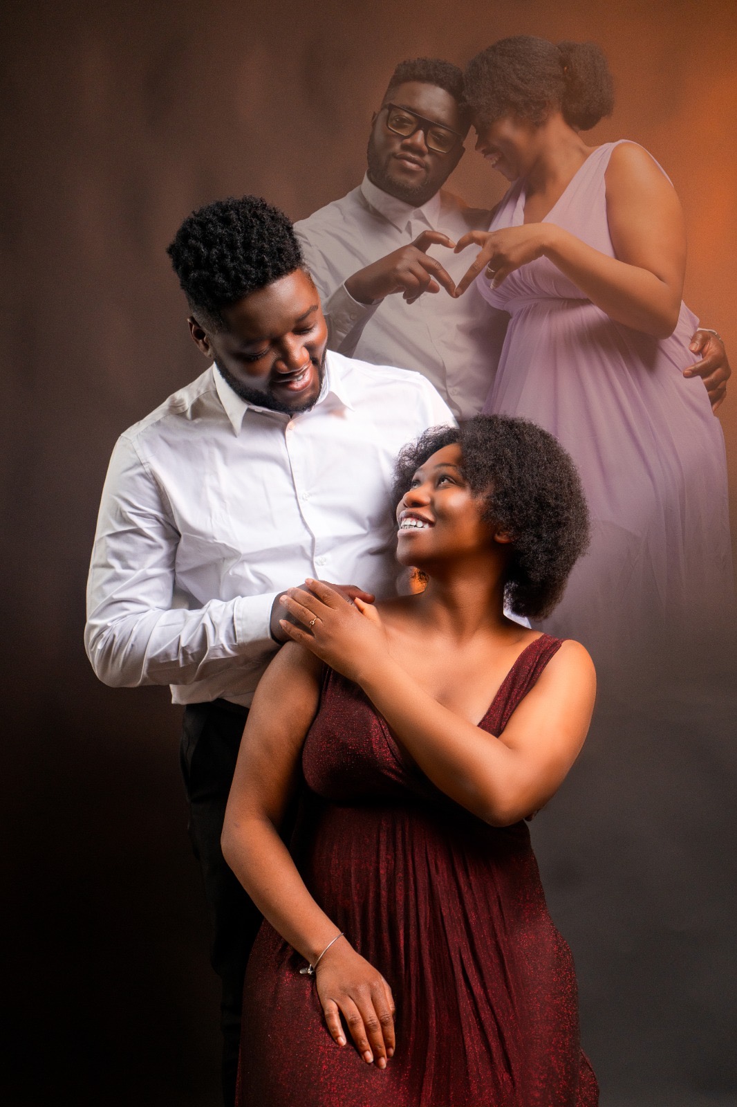 Engagement portrait collage — love story