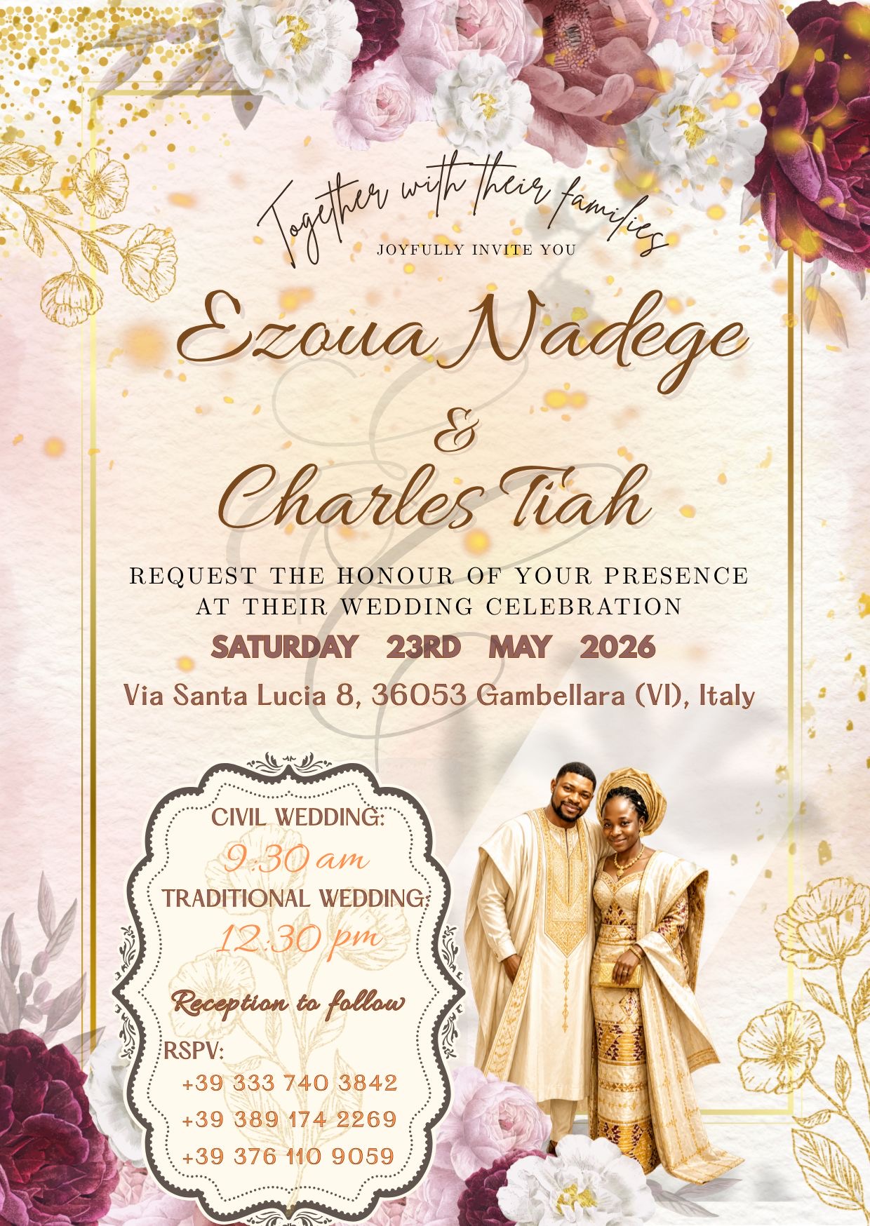 Ezoua Nadege & Charles Tiah — wedding invitation